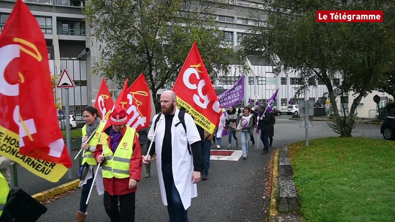 Quimper. Une quarantaine d'agents débutent la manif à l'hôpital