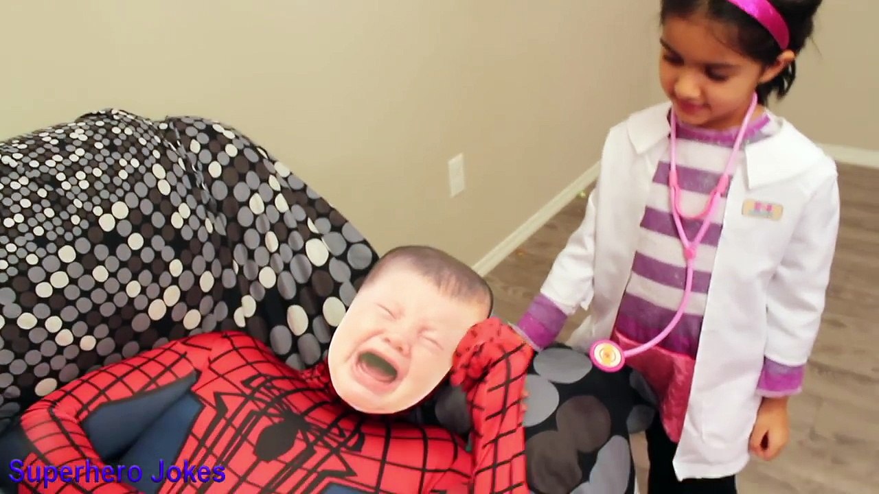 DOC MCSTUFFINS FARTING SPIDERBABY TUMMY ACHE CHECKUP, DOC MCSTUFFINS GIVES CRYING BABY INJECTION