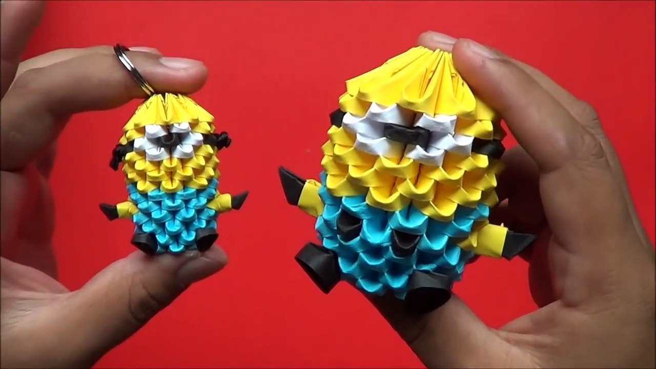 Origami 3D Llavero de minion (mini minion)