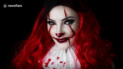 Make-up artist turns herself into IT character 'Pennywise'