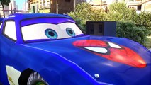 Disney Pixar Cars Nursery Rhymes Spiderman & Lightning McQueen BLUE (Songs for Children w/ Action)