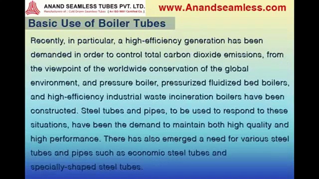 Basic Use of Boiler Tubes