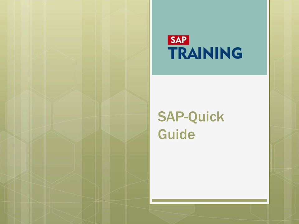 SAP-Quick Guide