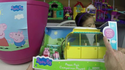 GIANT PEPPA PIG SURPRISE TOYS RED CAR Worlds Biggest Surprise Egg Peppa Pig CamperVan Toy Unboxing