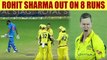 India vs Australia 2nd T20I : Rohit Sharma dismissed for 8 runs, fails to impress again | Oneindia