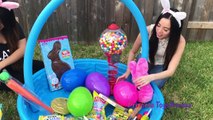 GIANT EASTER BASKET Warheads Extreme Sour Candy Challenge Gummy Chocolate Easter Egg Surprise Toys