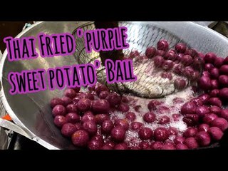 how to make Thai Style Organic purple sweet  Potato fried dough