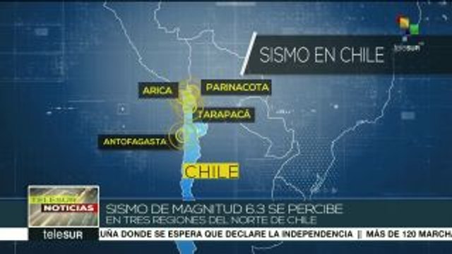 Sismo de magnitud 6,3 sacude el norte de Chile