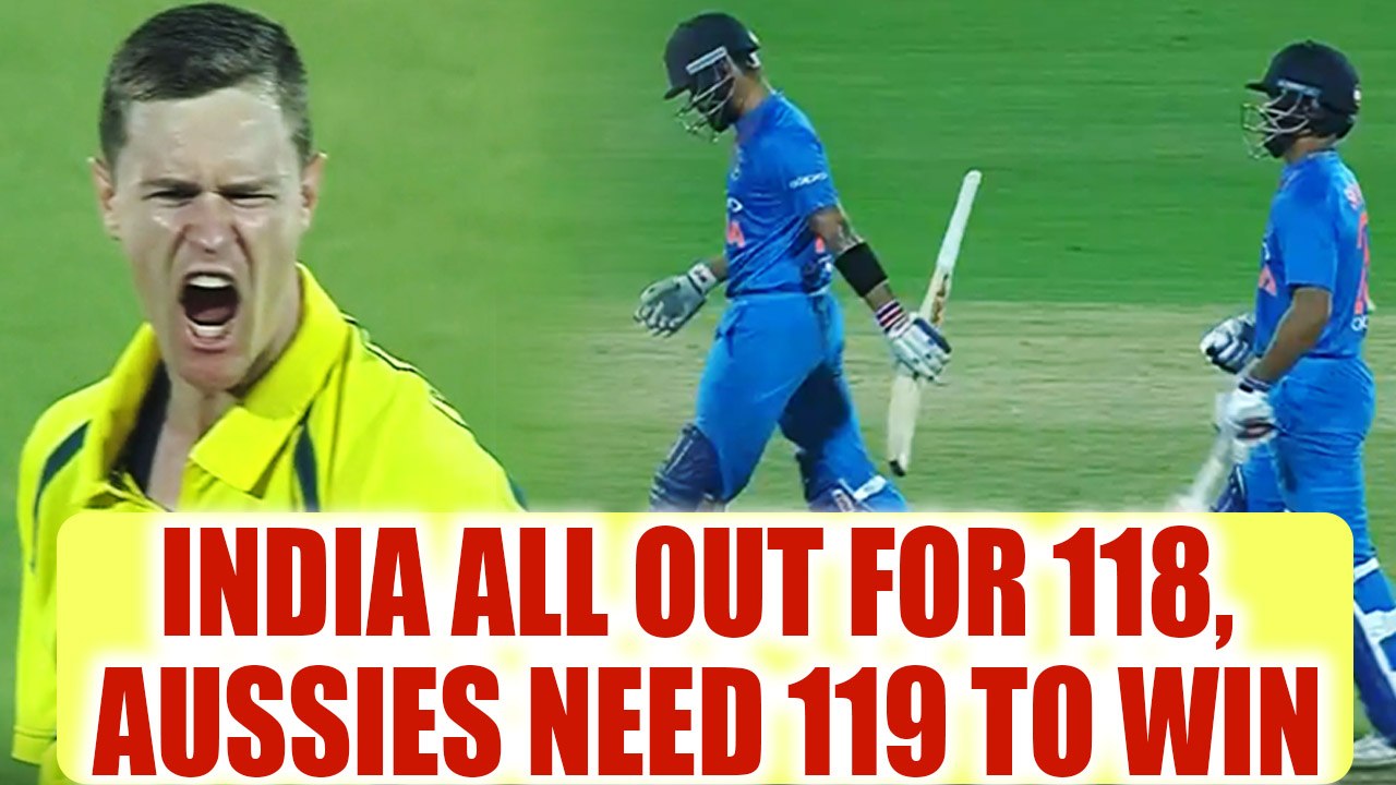 India stumbles for 118 in 20 overs, Virat Kohli, MS Dhoni, Rohit Sharma fails | Oneindia News