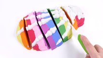 DIY How to Make Kinetic Sand Rainbow Skeleton Hand Cake Learn Colors for Children Kids