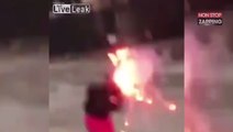 Un feu d’artifice explose au visage d’une jeune femme, les images chocs (Vidéo)