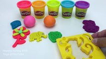 Learn Colors Play Doh Balls Ice Cream Peppa Pig Elephant Molds Fun & Creative for Kids Kinder Eggs