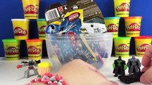 GIANT BATMAN VS SUPERMAN Play Doh Surprise Eggs with DC Comics Superhero Toys