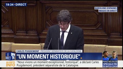 "Nous ne sommes pas des délinquants, pas des fous, pas des putschistes", assure Carles Puigdemont