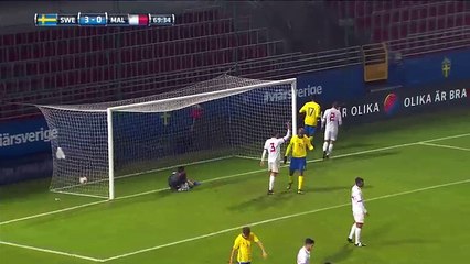 Carlos Strandberg  Goal HD - Sweden U21	3-0	Malta U21 10.10.2017