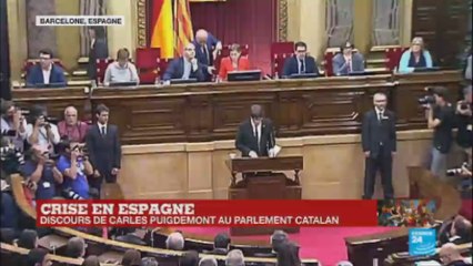 Replay : discours de Carles Puigdemont devant le Parlement catalan