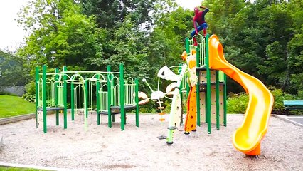 Spiderman & Belle LOVE Story w/ Frozen Elsa Witch Joker Spidergirl Fun Superhero in real life IRL