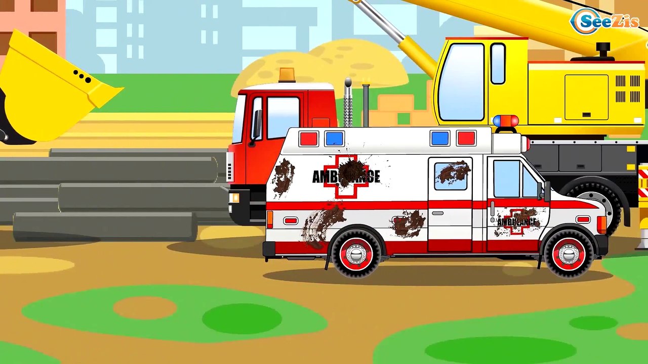 СБОРНИК: Мультфильмы про Машинки Трактор, Грузовик, Кран на стройке - Развивающие видео для детей