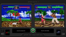 Dual Longplay [37] Virtua Fighter 2 (Sega Genesis vs Sega Saturn) Side by Side Comparison