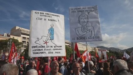 Funcionarios franceses tensan la lucha social contra las reformas de Macron