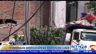 Ciudad de México inició la demolición de edificios que quedaron gravemente afectados tras terremoto de 7.1