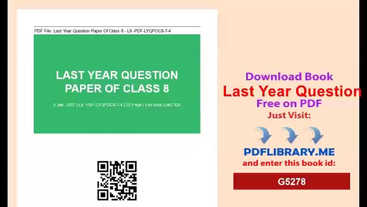Last Year Question Paper Of Class 8