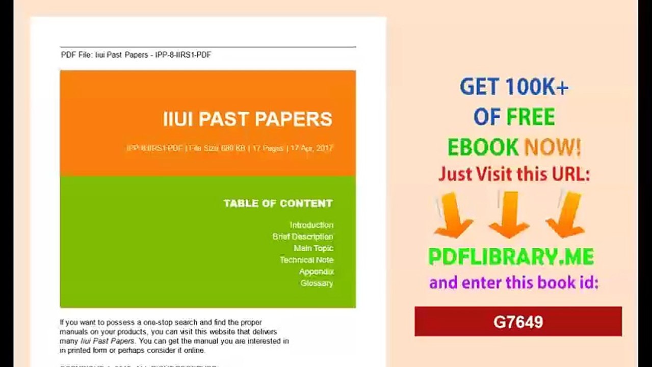 Iiui Past Papers