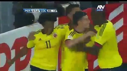 James Rodriguez Goal Peru 0 -1  Colombia  -11.10.2017 -