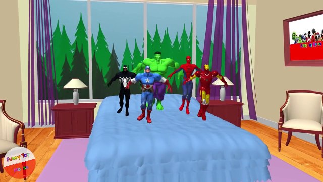 5 Little AVENGERS | Five Little Monkeys Jumping on the Bed - Kids Songs & Rhymes for Children