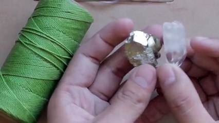 tutorial piedra engarzada en macramé wrap stone macramé