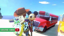 Wheels On The Bus Mickey Mouse Toy Story sheriff woody & Buzz Lightyear | Nursery Rhymes