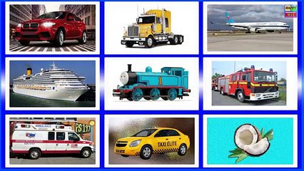 Learn sounds and names of transport vehicles for children, toddlers and babies