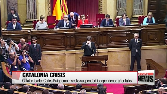 Catalan leader seeks suspended independence after talks