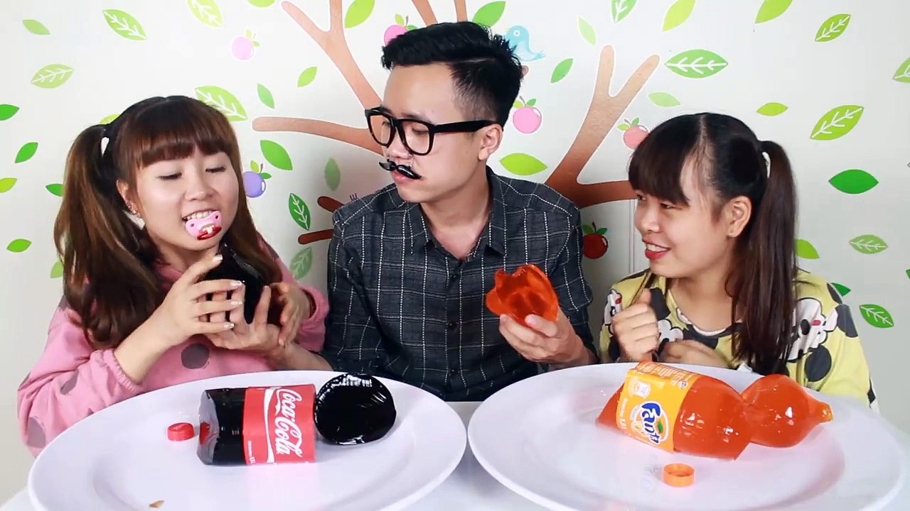 Gummy Food Vs Real Food Bad Baby Giant Gummy Coca Cola Bottle Victoria Annabelle Hidden Toys