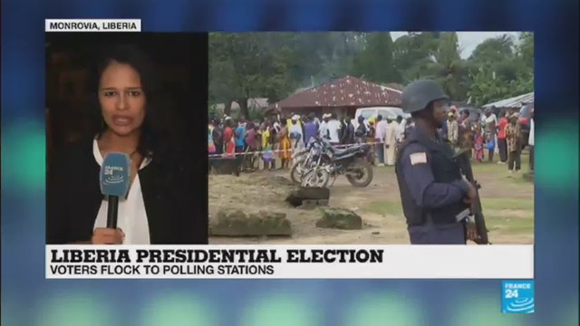 Votes being counted in Liberian presidential election