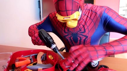 RECKLESS Joker Crushes UGLY BABY Car Toys Under Car! w/ Spiderman & Frozen Elsa, Hulk Power Wheels