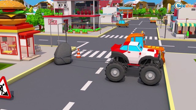 Tratores, Caminhoes, Escavadeira - JOGO de BOLA para criançinhas - Video Educacional Para Pequeno