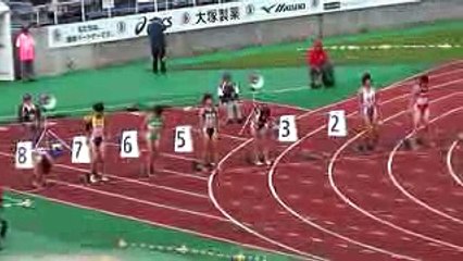 御家瀬緑 11.66 NGR 準決1 少年B 女子100m えひめ国体陸上2017