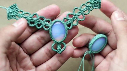 engarce de piedra en macrame | collar macrame | how to wrap a stone