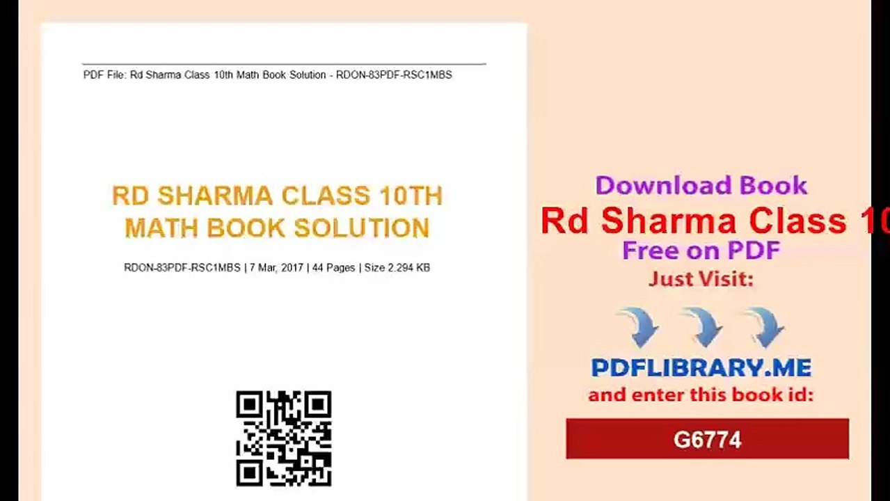 Rd Sharma Class 10th Math Book Solution