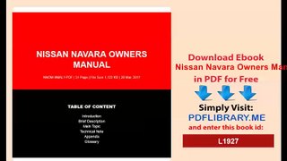 Nissan Navara Owners Manual