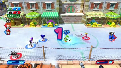 Mario and Sonic at the Sochi new Olympic Winter Games - Isle Delfino Hockey (Wii U)