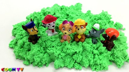 Learn Colors Kinetic Sand Mask Mold Alien Slime with Bad Baby Paw Patrol Colors For Children Fun