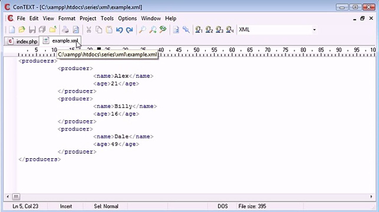 Beginner PHP Tutorial - 105 - Reading a Simple XML File_ Part 1