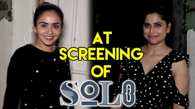 Amruta Khanvilkar & Sai Tamhankar During Screening Of Movie Solo | Malayalam Movie 2017