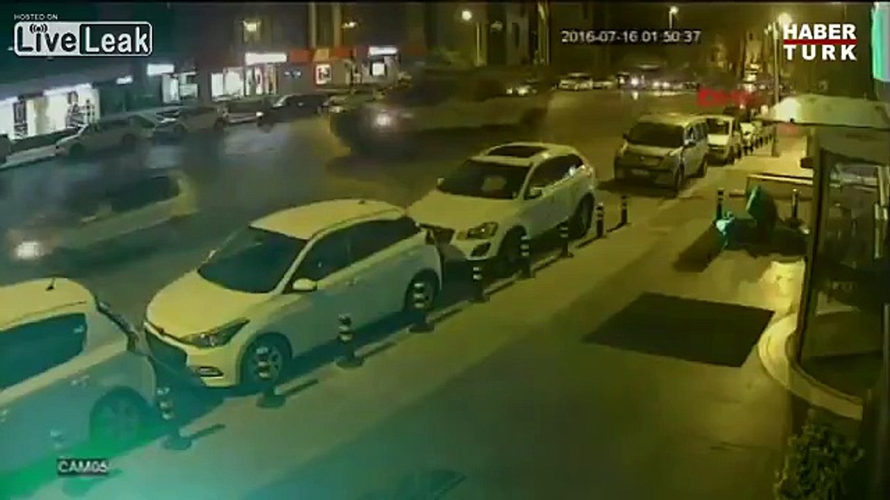 Turkey Coup Attempt - Tank Drives Over Citizen