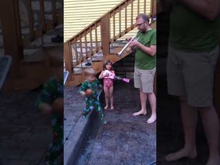 Musical Kids Join Father for Cinco De Mayo Celebrations in Backyard