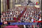 Puigdemont declara independencia de Cataluña y la suspende para dialogar con el Gobierno