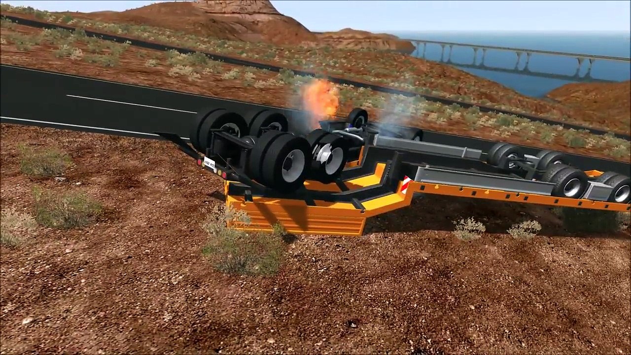 BeamNG Drive Big Truck vs Low Bridge High Speed Crashes #1 [11 foot 8]
