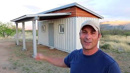 Shipping container SHOP part 5- roofing, awning, interior walls